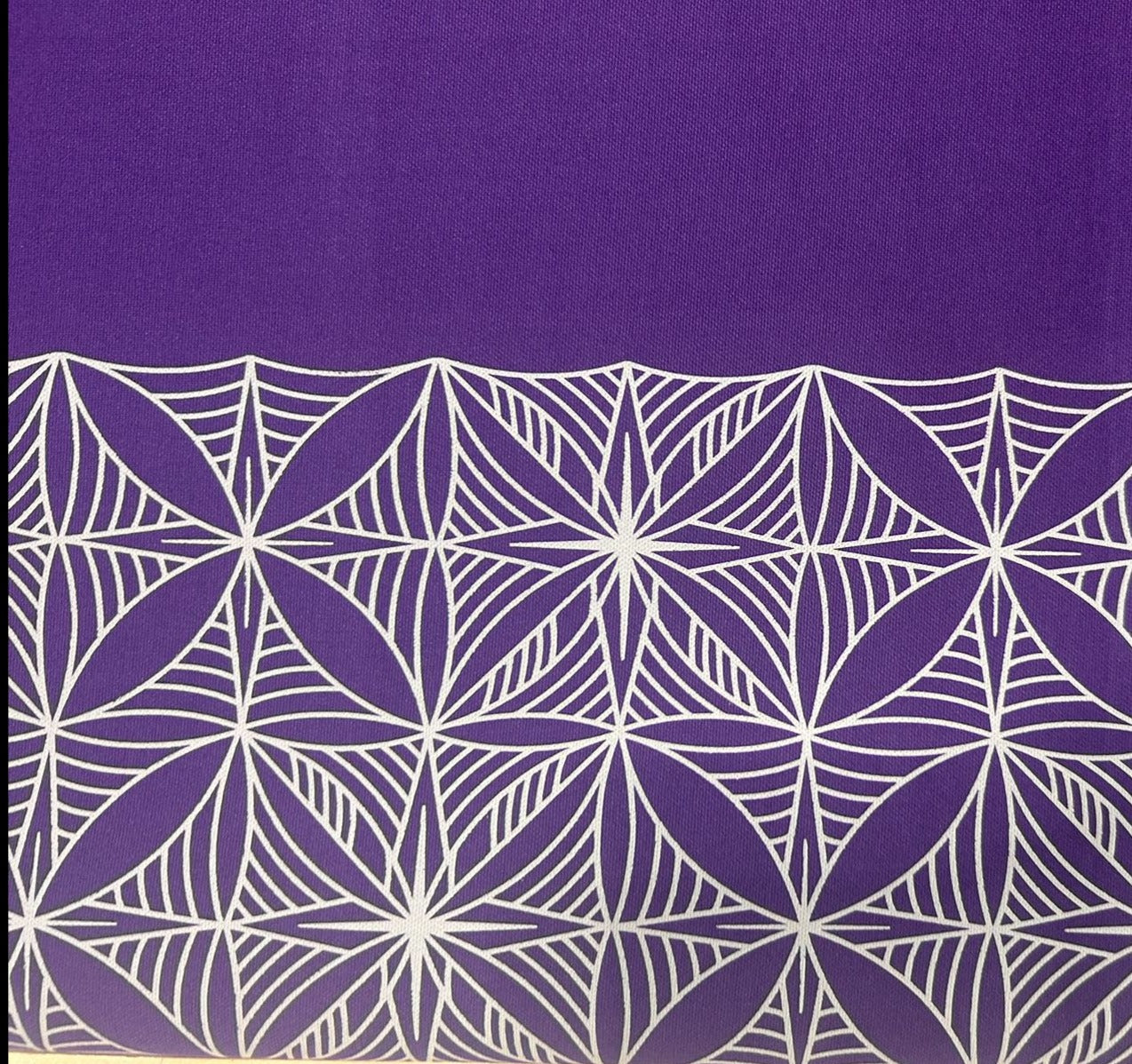 Stretchable Material White Design on Purple- Size: 60"x36"