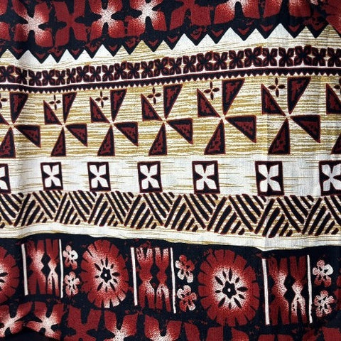 Samoan Dobby Print Material - Tapa Design - Size: 44"x37"