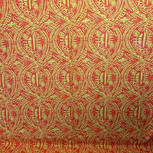 TC Fabric Samoan Design Sunset Orange- Size: 56"x44"