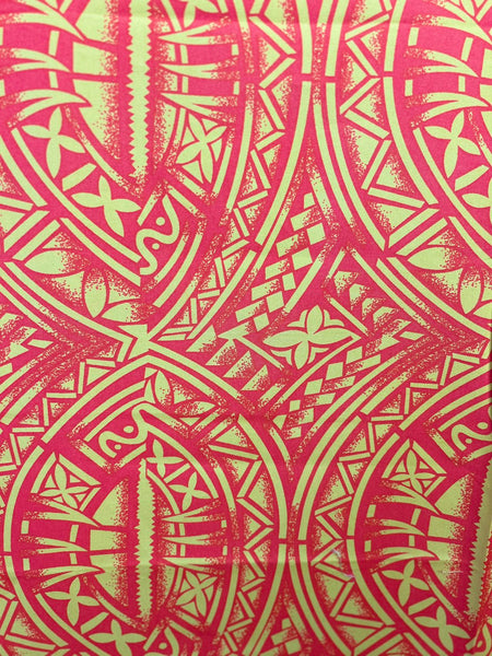 TC Fabric Samoan Design Sunset Orange- Size: 56"x44"