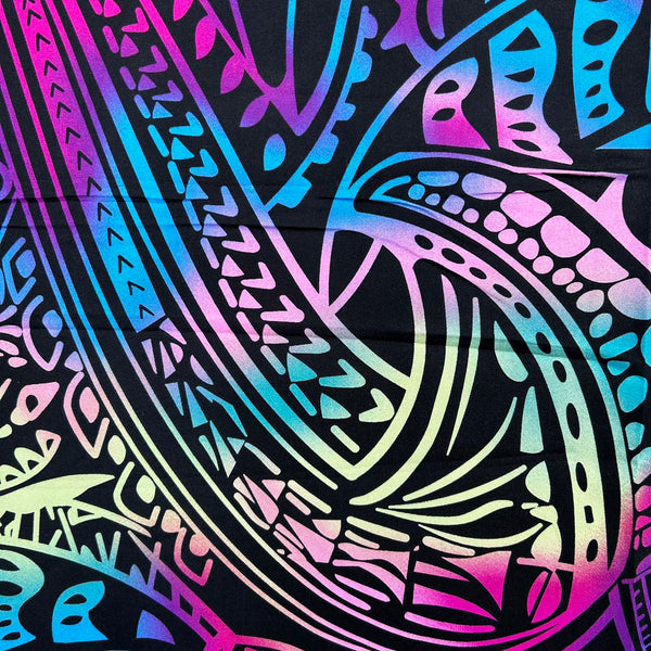 Samoan Design Multi-color TC Fabric - Size: 44"x66"