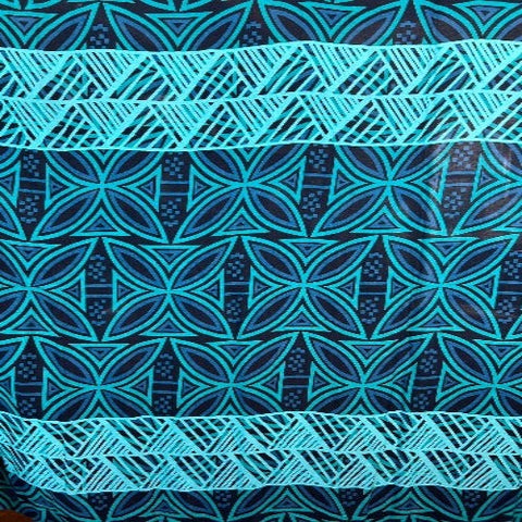 Rayon Fabrics prints Turquoise, Blue & Black Color- Size: 44"x72"
