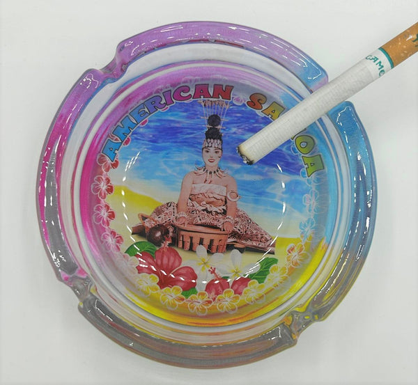 American Samoa with Taupou design glass ashtray