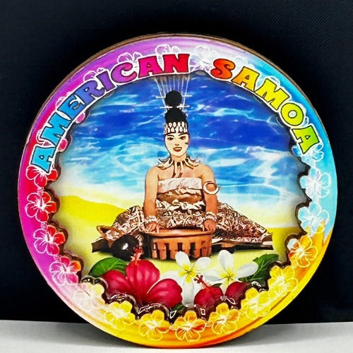 American Samoa Design gift magnet with Taupou design