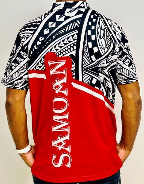 Polo Shirt Tribal Design with Samoan Name