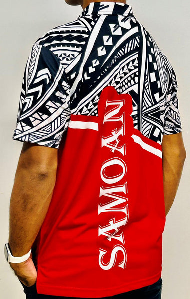 Polo Shirt Tribal Design with Samoan Name