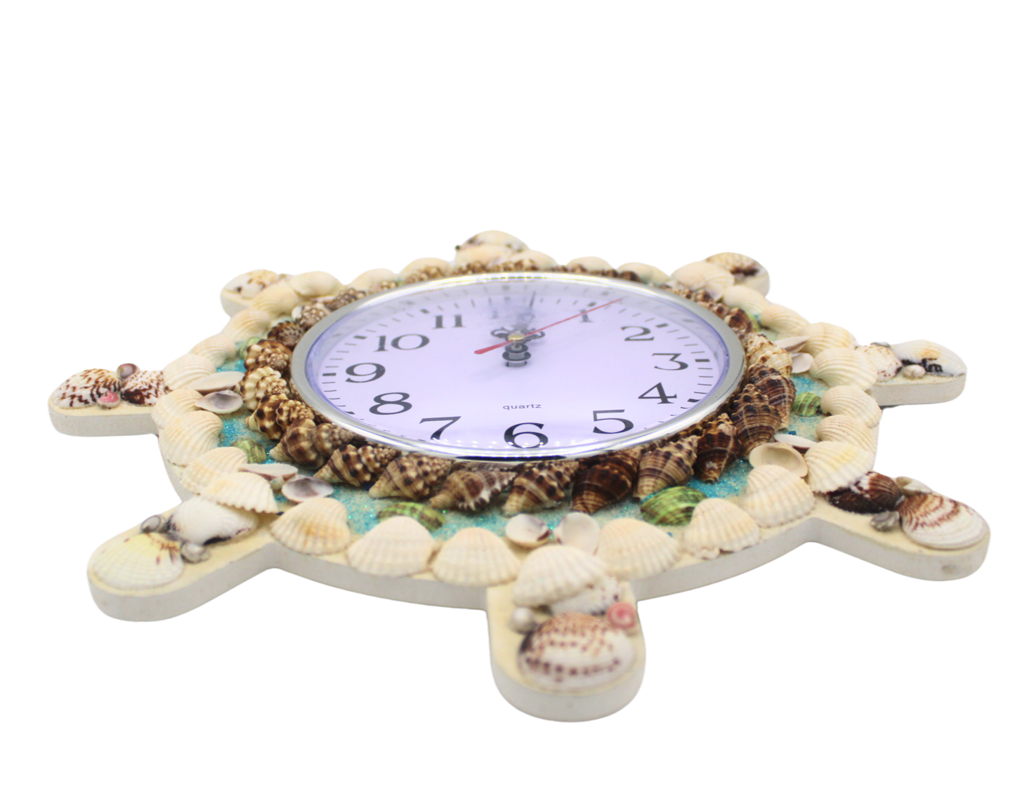 Seashell Wall Clock, boat steering wheel style