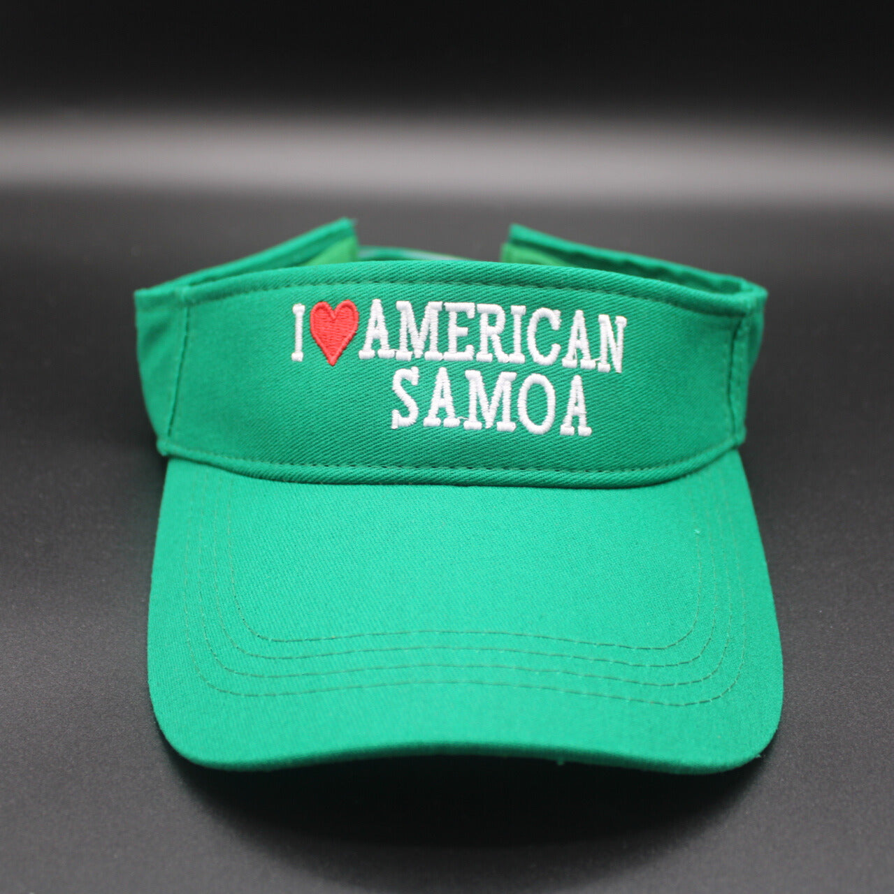 Sports Sun Visor (I Love American Samoa Design) - Green Color