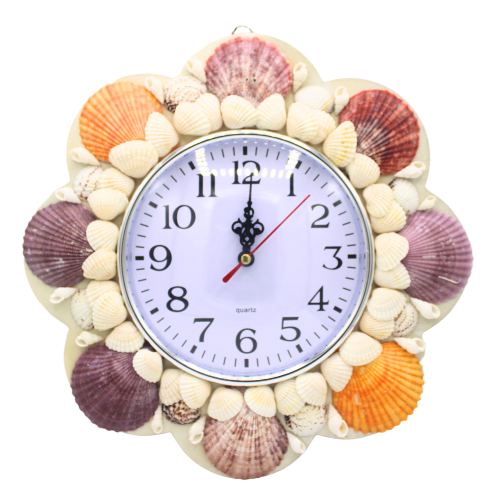 Seashell Wall Clock, Abalone Shell, Flower Shape