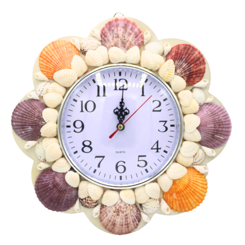 Seashell Wall Clock, Abalone Shell, Flower Shape