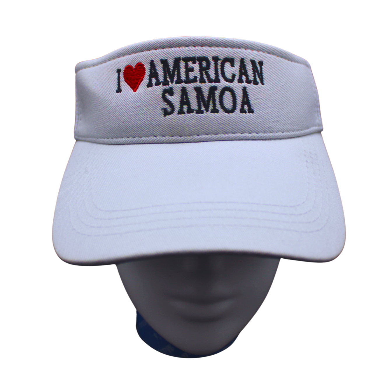 Sports Sun Visor( I love American Samoa  Design)-White Color