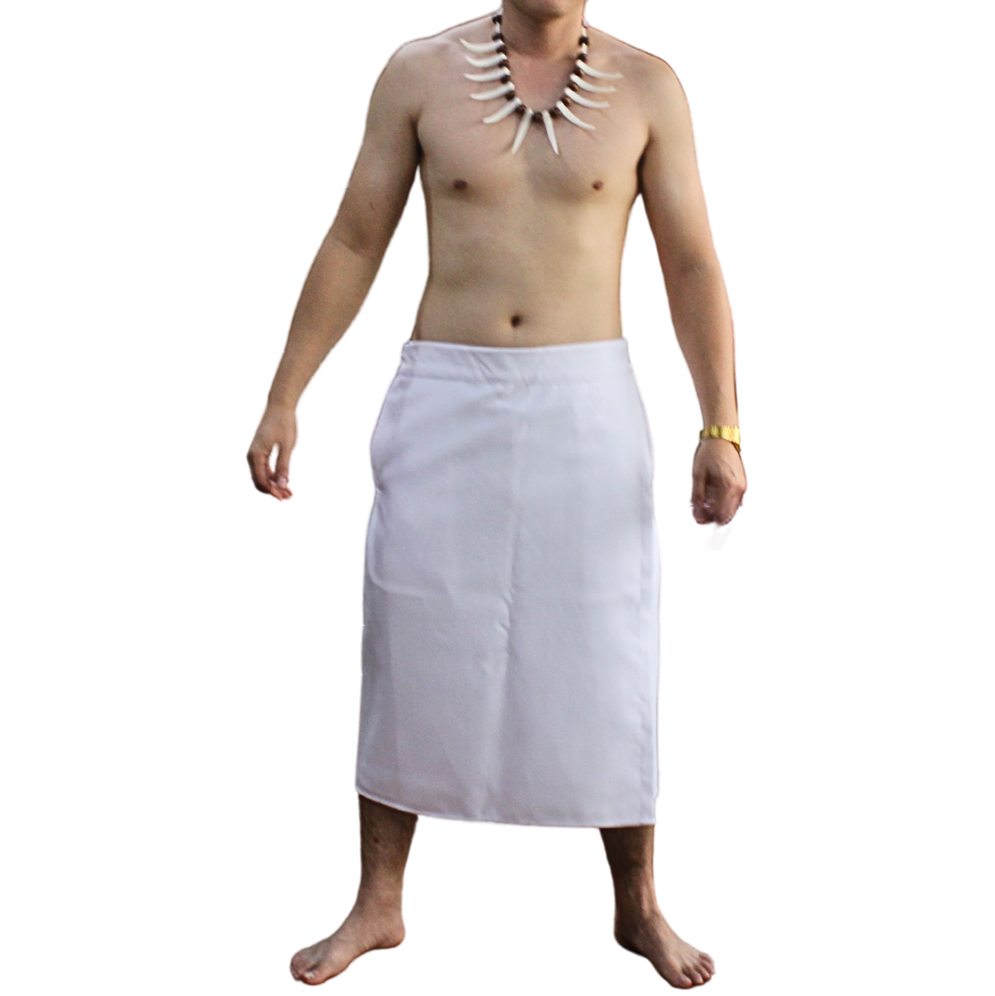 Long Sulu (Ie-Faitaga) Plain White – Traditional Samoan Attire for Every Occasion