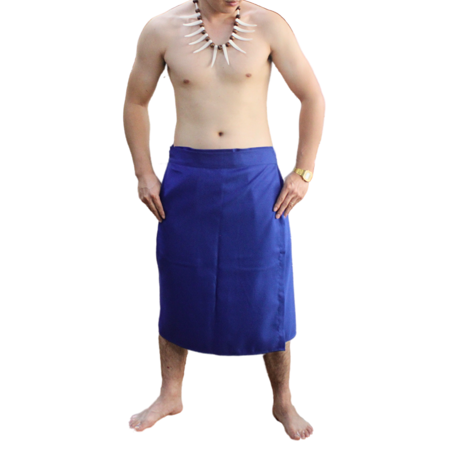 Long Sulu (Ie-Faitaga) Plain Blue – Traditional Samoan Attire for Every Occasion