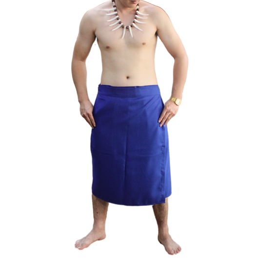 Long Sulu (Ie-Faitaga) Plain Blue – Traditional Samoan Attire for Every Occasion