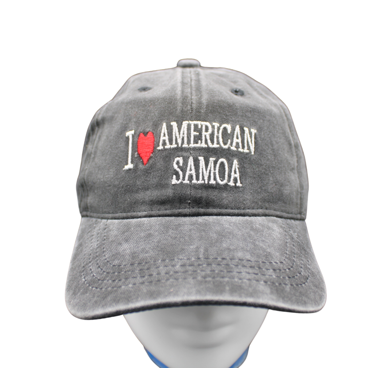 Baseball Cap  (I Love American Samoa Design)-Black Color