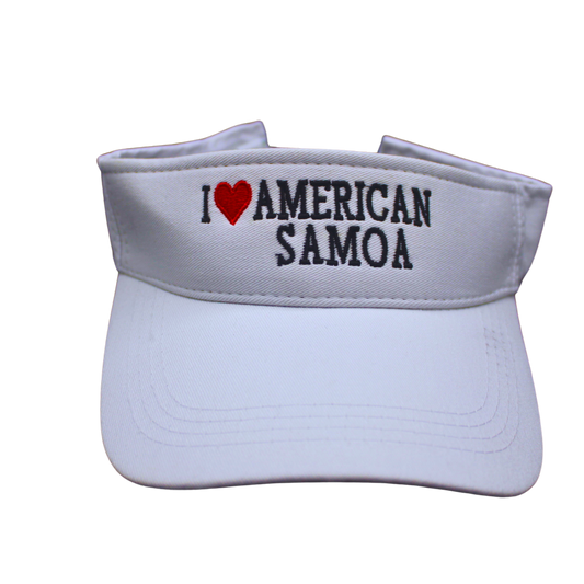 Sports Sun Visor( I love American Samoa  Design)-White Color