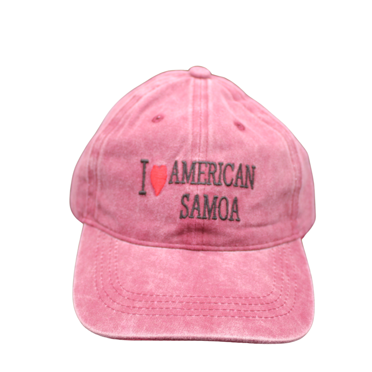 Baseball Cap (I Love American Samoa Design) - Maroon Color