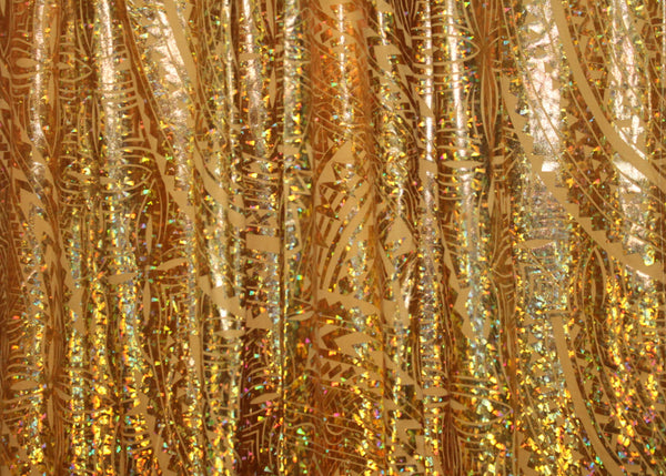 Manua's Samoan Design Curtain; Gold Color, Size: 55"x77"