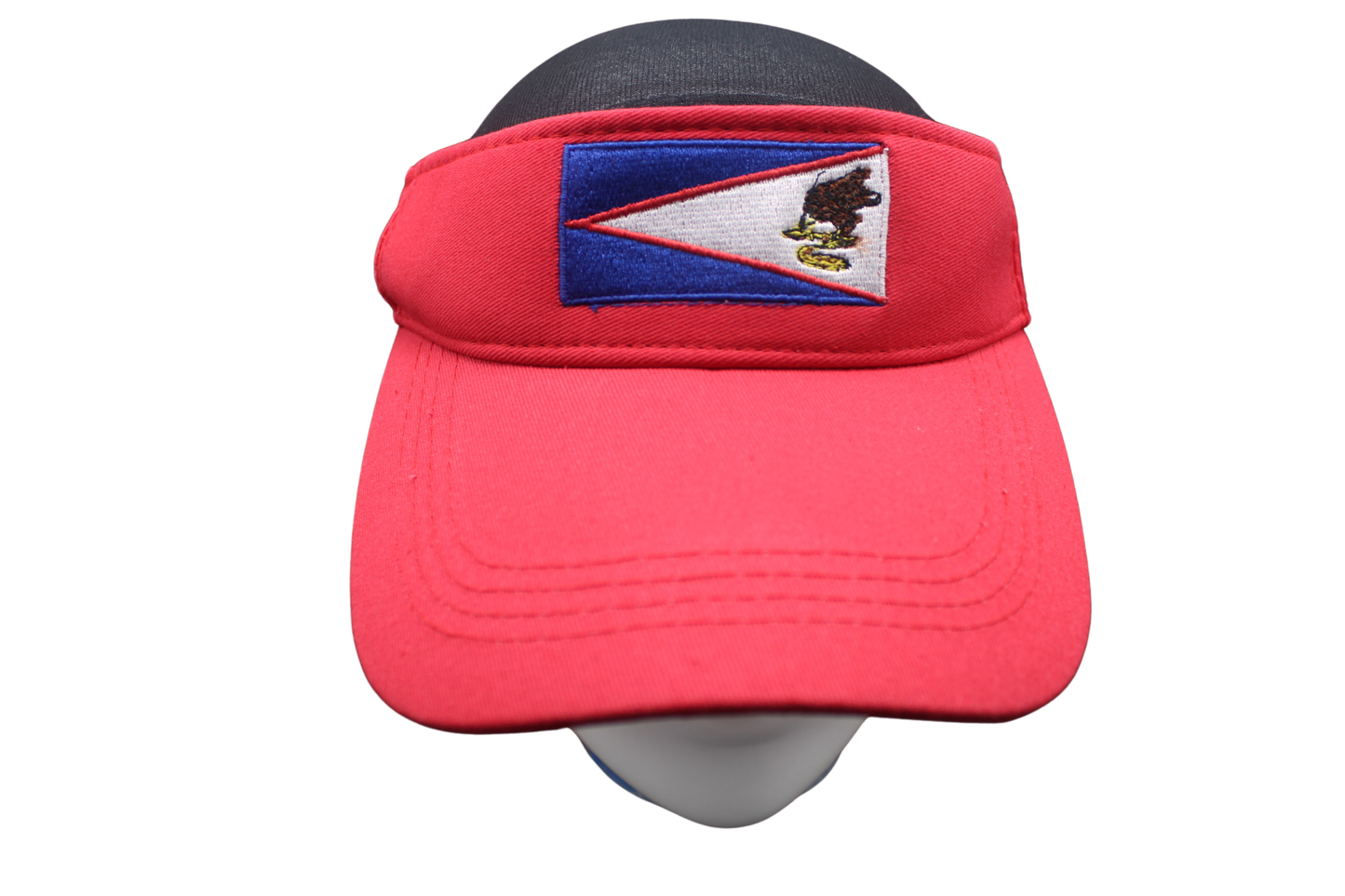 Sports Sun Visor with American Samoa Flag Design - Red Color