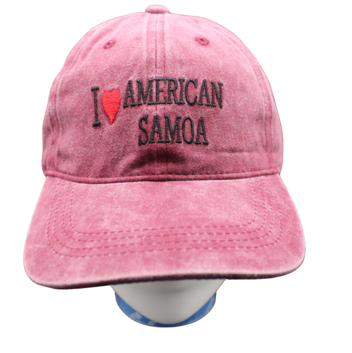 Baseball Cap (I Love American Samoa Design) - Maroon Color