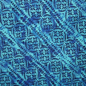 Samoan Dobby Cotton Printed Navy Blue- Size: 44"x36"