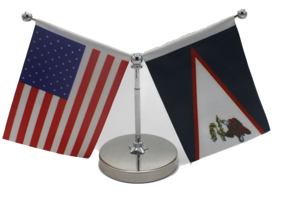 USA and American Samoa Miniature Car Flag