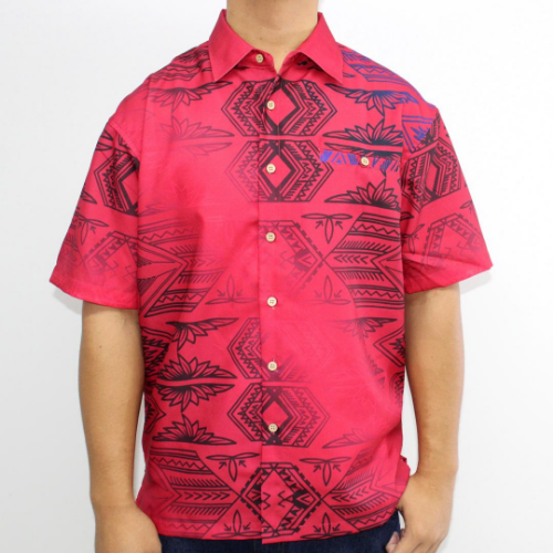 Samoan Tattoo Print Shirt - Red/Black Fade – Manu'a Store