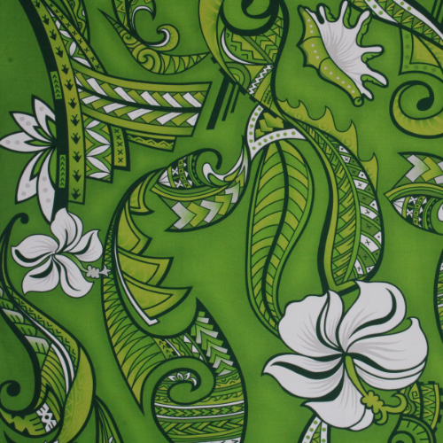 SAMPLE- Cotton Fabric Green/White