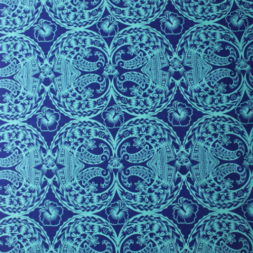 SAMPLE- Slub Cotton Fabric Turquoise/Navy
