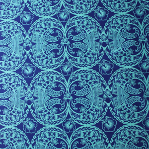 SAMPLE- Slub Cotton Fabric Turquoise/Navy – Manu'a Store