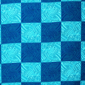Samoan Design Dobby Cotton Print Fabric- Turquoise/Blue