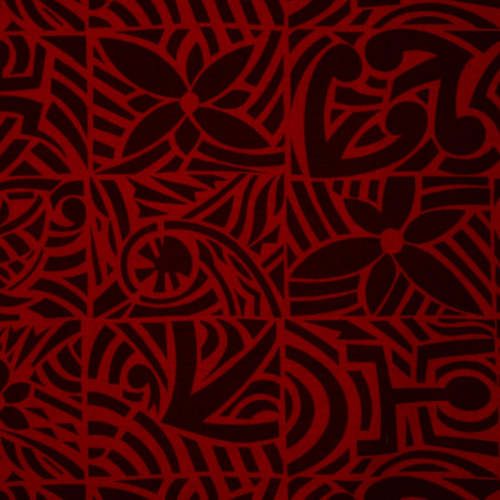 Samoan Design Dobby Cotton Print Fabric - Red