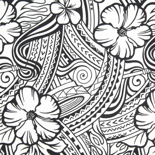 Samoan Design Dobby Cotton Print Fabric - Samoan Siapo Elei Design
